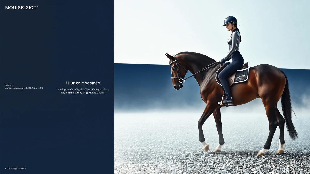 Illustration af en rytter og hest i roligt samspil på en grøn ridebane